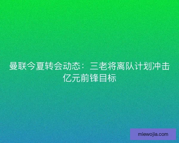 曼联今夏转会动态：三老将离队计划冲击亿元前锋目标